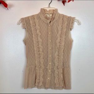 Free People Lace Peplum Top